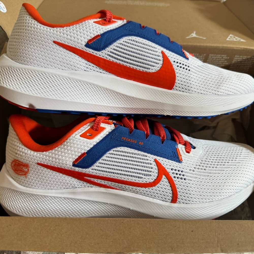 BRAND NEW. NEVER WORN.  Nike ZOOM Orange BLUE Athletic Shoes Design
